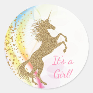 Autocollants pour Baby Shower Licorne