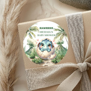 Autocollants pour Baby Shower Little Dino Prochain
