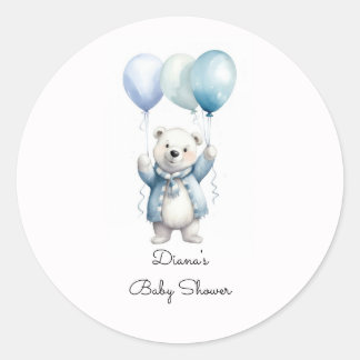 Autocollants pour Baby Shower Ourson Polaire Migno