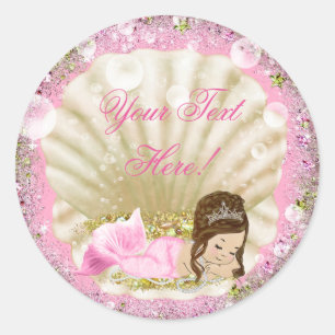 Autocollants pour Baby Shower Sirène
