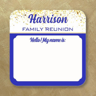 Autocollants pour badges de nom de réunion de fami