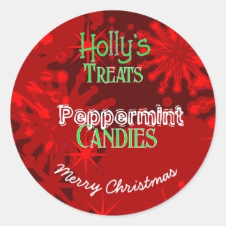Autocollants pour bonbons à la menthe de Noël