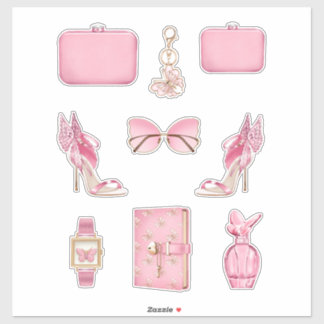 Autocollants pour fille haute mode rose