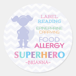 Autocollants pour filles super-héros de l'allergie