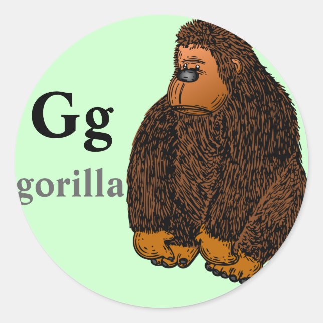 Autocollants pour gorilles Lettre G (Devant)