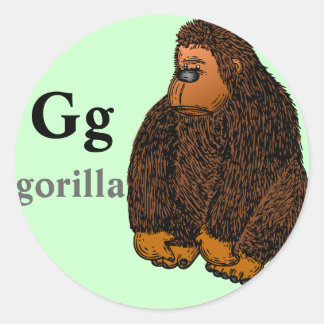 Autocollants pour gorilles Lettre G