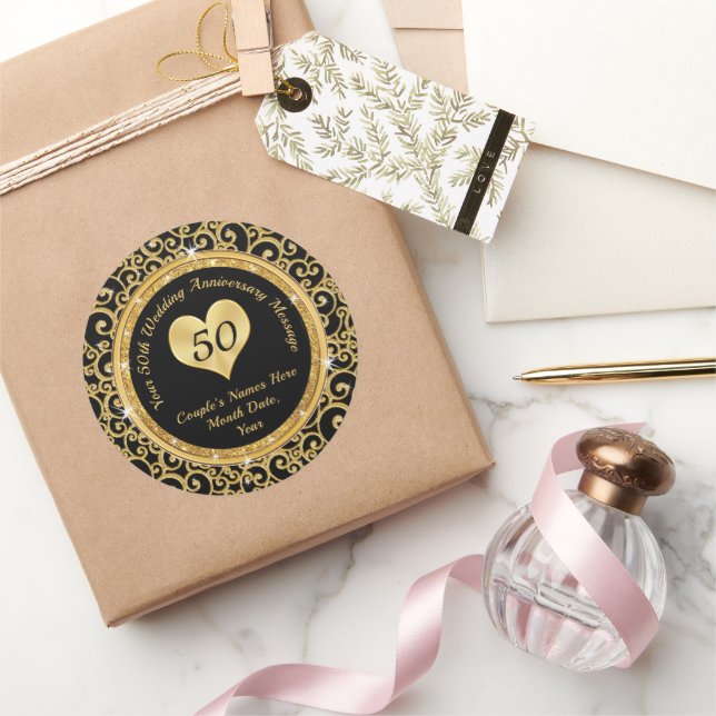 Autocollants pour les Faveurs du 50e Anniversaire, (Cadeaux)