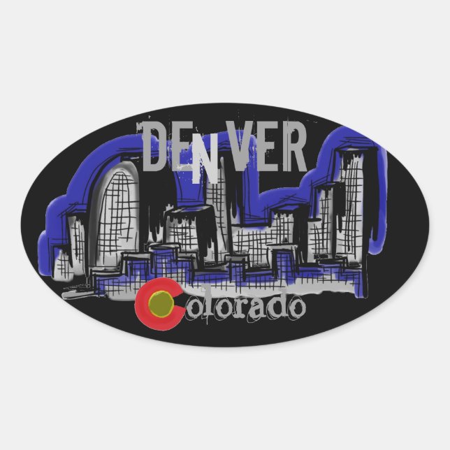 Autocollants pour skyline Denver Colorado (Devant)