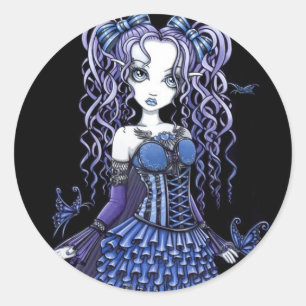 Autocollants pourpres de fée de papillon de