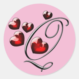 autocollants Q initiaux monogramme