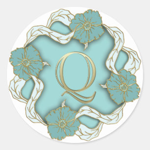 autocollants Q initiaux monogramme