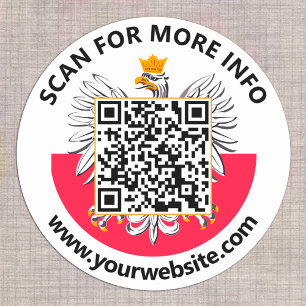 Autocollants QR Code Modernes Pologne, Drapeau Pol