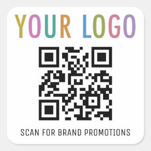 Autocollants QR Code personnalisés avec logo carré