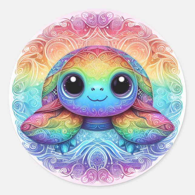 Autocollants Rainbow pour bébés tortues de mer (Devant)