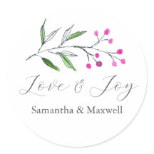 Autocollants Remerciements Mariage d'Hiver Simples