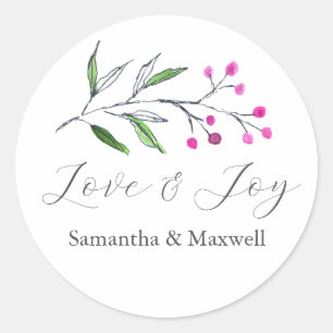 Autocollants Remerciements Mariage d'Hiver Simples