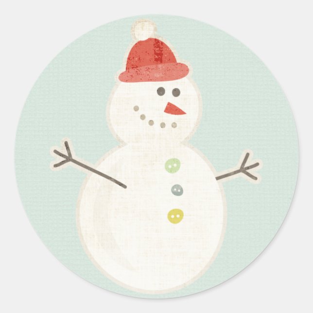 autocollants rétro bonhomme neige de noël (Devant)