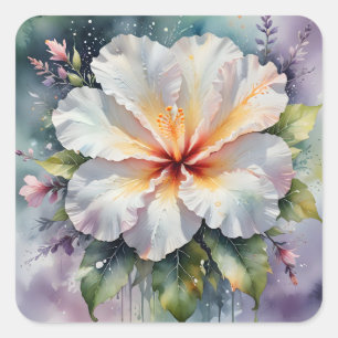autocollants rêve d'hibiscus blanc