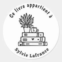 Autocollants ronds classiques livres