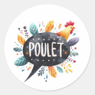 Autocollants ronds classiques (Poulet)