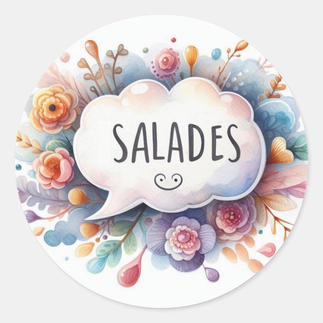 Autocollants ronds classiques (Salades) (Devant)