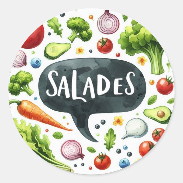 Autocollants ronds classiques (Salades) (Devant)
