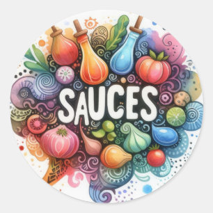 Autocollants ronds classiques (Sauces)