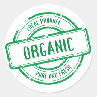 Autocollants Ronds Classiques Verts Biologiques