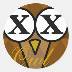 Autocollants ronds de diamant de hibou