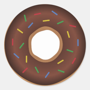 Autocollants ronds de Donut au chocolat