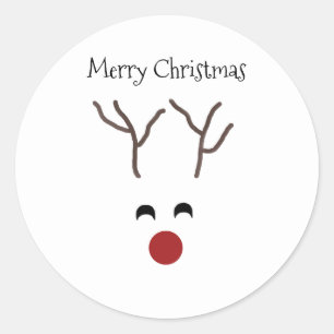 Autocollants ronds de Noël de visage mignon de