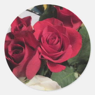 Autocollants Ronds de Rose Rouge pour Sceller des