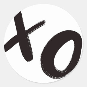 Autocollants ronds d'étreintes et de baisers XO