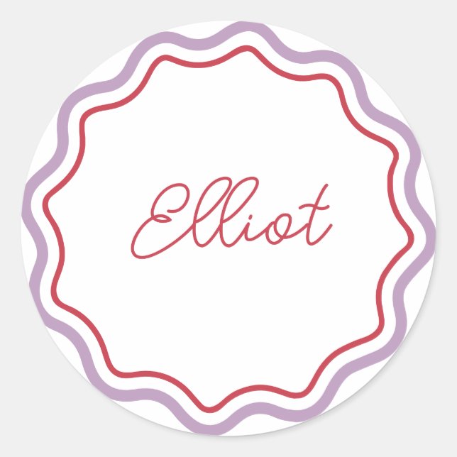 Autocollants Ronds Imprimés Personnalisés Courbes  (Devant)