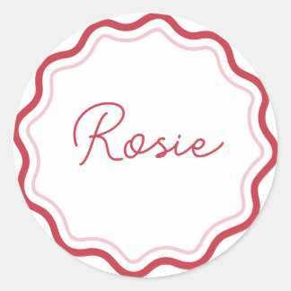 Autocollants Ronds Personnalisés Vagues Courbes