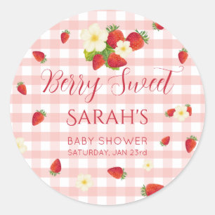 Autocollants ronds pour Baby Shower Berry Sweet St