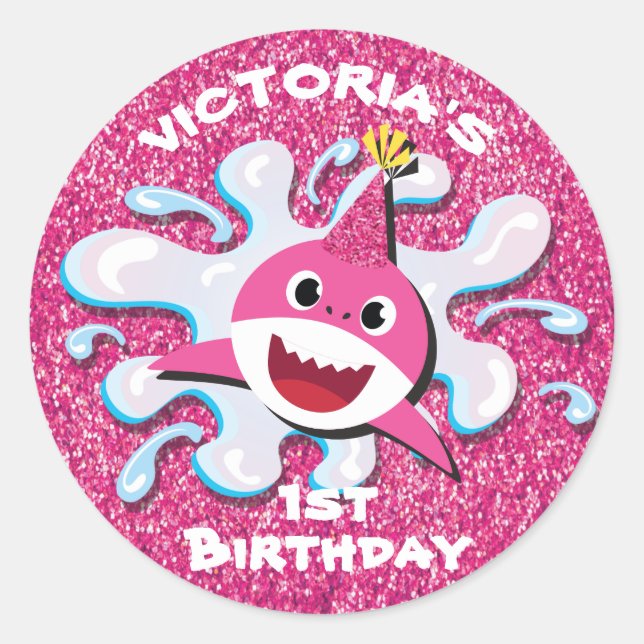 Autocollants roses de parties scintillantes de (Devant)