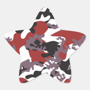 Autocollants rouges faits sur commande de Camo