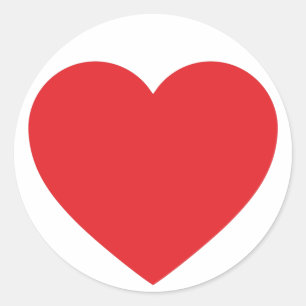 Autocollants rouges simples de coeur