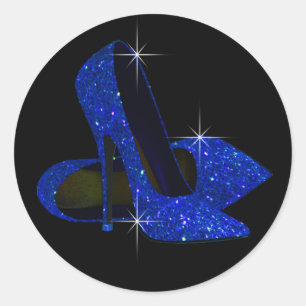 Autocollants Royal Blue Silver High Heel