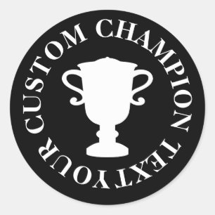 Autocollants silhouette de coupe-trophée personnal