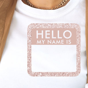 Autocollants Strass Rouge à Joues Hello My Name Is