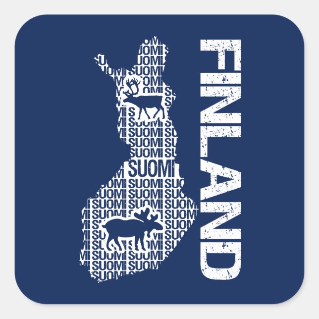 Autocollants sur carte FINLANDE personnalisables (Devant)