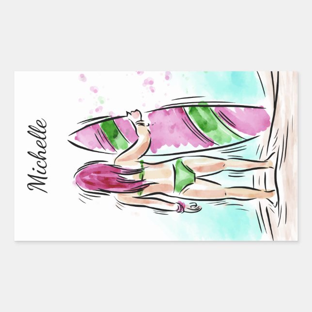 Autocollants Surfer Girl (Devant)
