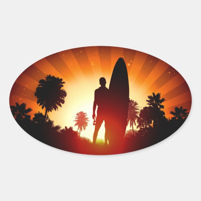 Autocollants Surfer Sunset (Devant)