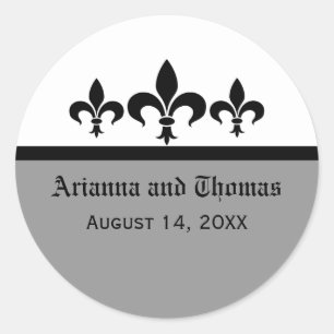 Autocollants Swanky Fleur De Lis, Gris