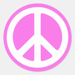 Autocollants symbole de la paix rose