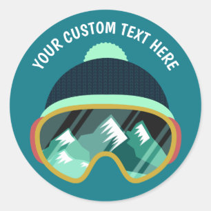 Autocollants texte personnalisés Ski Mask
