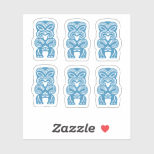 Autocollants Tiki Bleu Bonne Chance