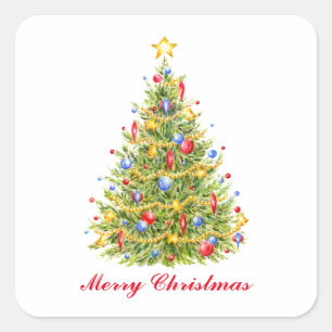 Autocollants traditionnels de joyeux Noël arbre Jo